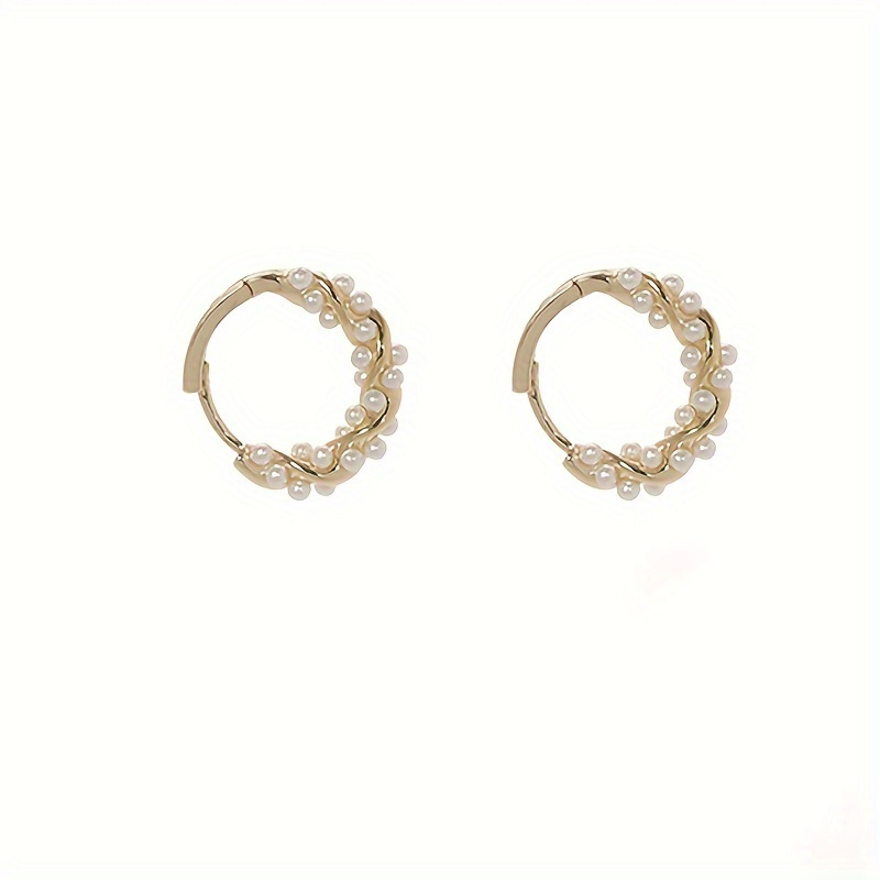 Women's 18K Plated Earrings with Imitation Pearls
